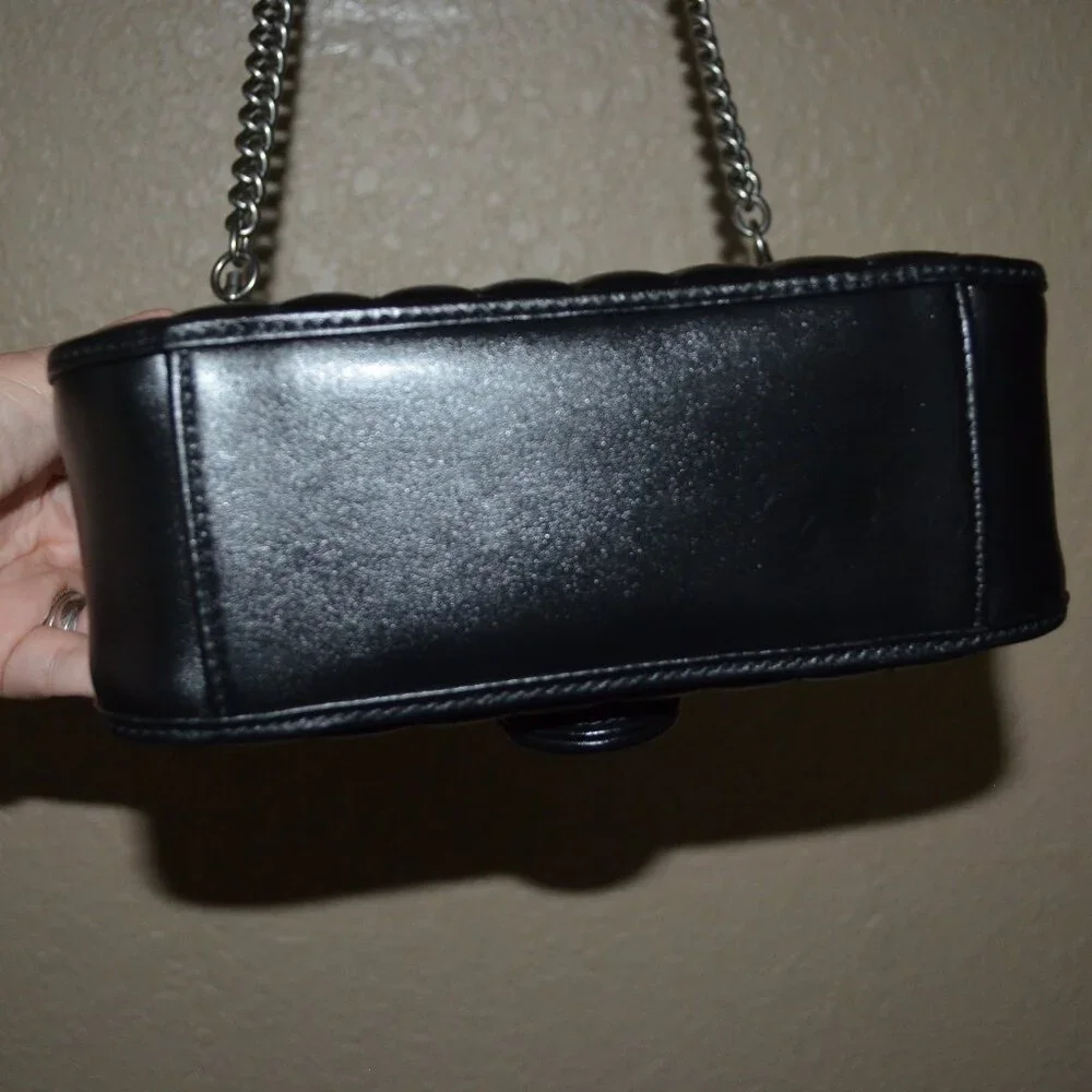 New Gucci GG Black Quilted Marmont Top Handle Shoulder Handbag - Picture 7 of 14